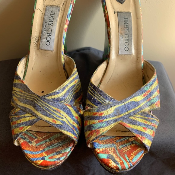 Jimmy choo multi color printed canvas - Picture 4 of 7